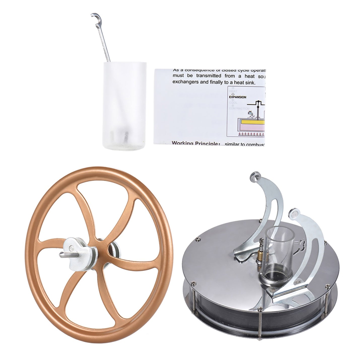 DIY Low Temperature Stirling Engine Motor Steam Heat Model Education Toy