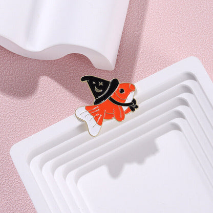 Creative Brooch Enamel Lapel Pin Fashion Badge Pin Charms Fish Hat Brooches Gift