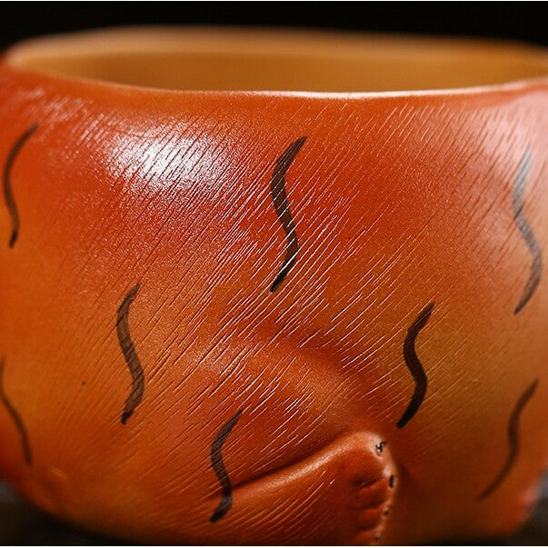 Handmade Tea Cup Tiger Design Real Yixing Zisha Clay Master Cup With Handle New