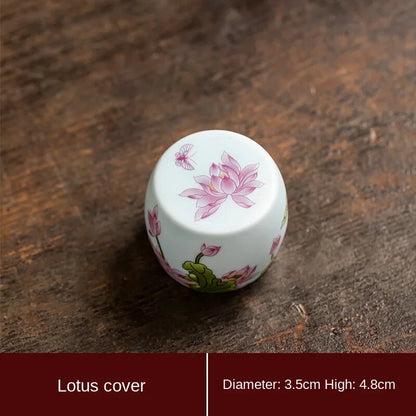 Ceramic Cover Household Enamel Color Tea Ceremony Accessories Single Put Teapot