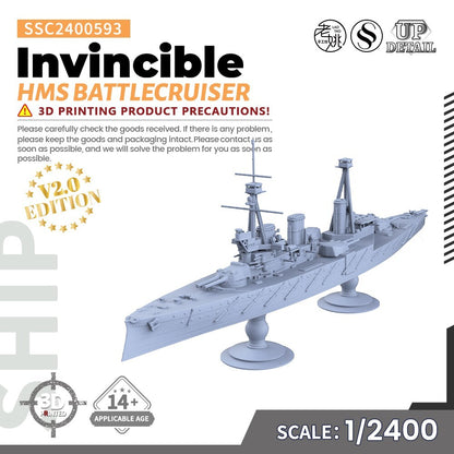 SSMODEL SSC2400593 1/2400 Military Model Kit HMS Invincible Battlecruiser