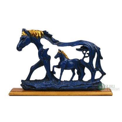 Polyresin Horse Statue with Baby Horse Animal Idol Figurine Gifts for Home Decor