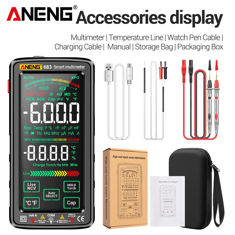 ANENG6000 Counts Multimetro Smart Multimeter Touch Test Rechargeable Multitester