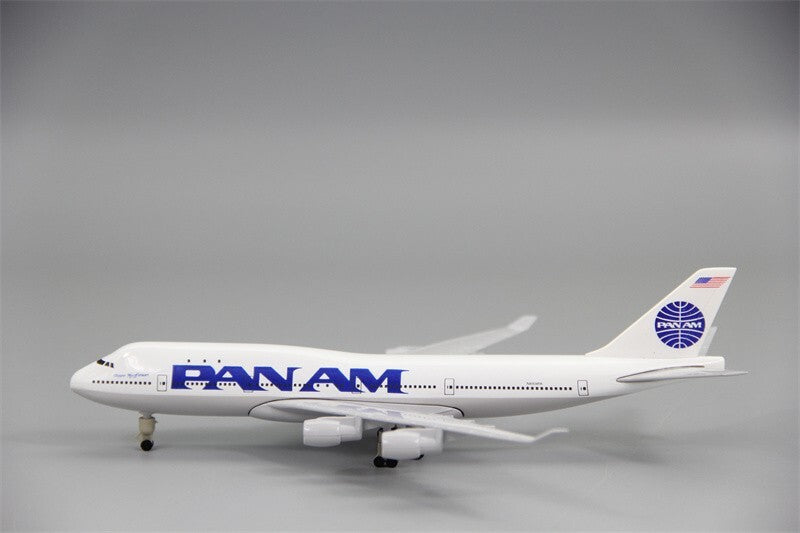 20CM PAN AM BOEING 747-400 Passenger Airplane Diecast Aircraft Plane Model