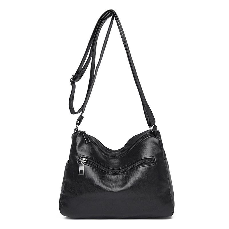 Women Shoulder Bag Leather Messenger Bag Flower Patchwork Leather Purse Handbag