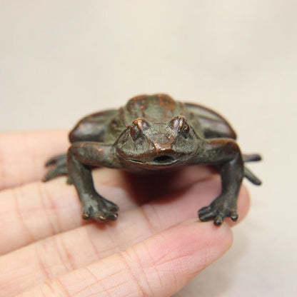 chinese copper statue figure frog tea pet incense burner holder home decoration