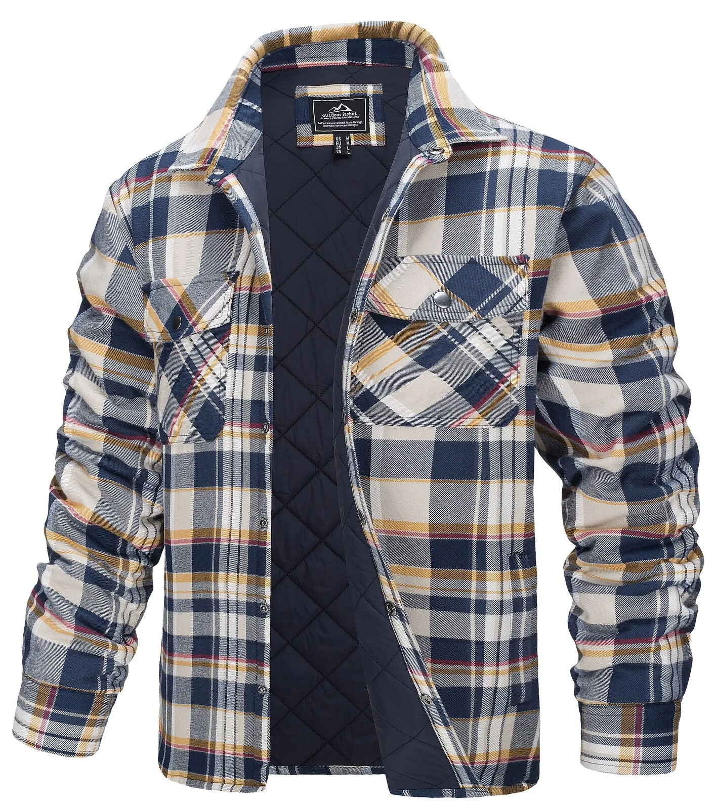 Jackets Mens Shirt Jacket Multi-Pockets Outwear Hiking Coats Tops