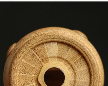 Handmade Bamboo Singing Insect Box Round Cricket Keeper Case 6.5cm Chinese Craft