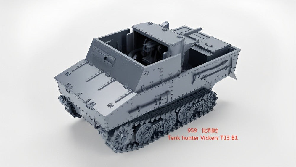3D Printing 1/72 Belgian Tank hunter Vickers T13 B1 Unpainted