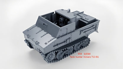 3D Printing 1/72 Belgian Tank hunter Vickers T13 B1 Unpainted