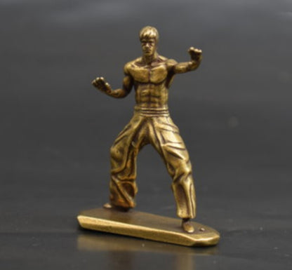 Brass Kung Fu Statue Figurine Sculpture Wing Chun Action Figure Decor