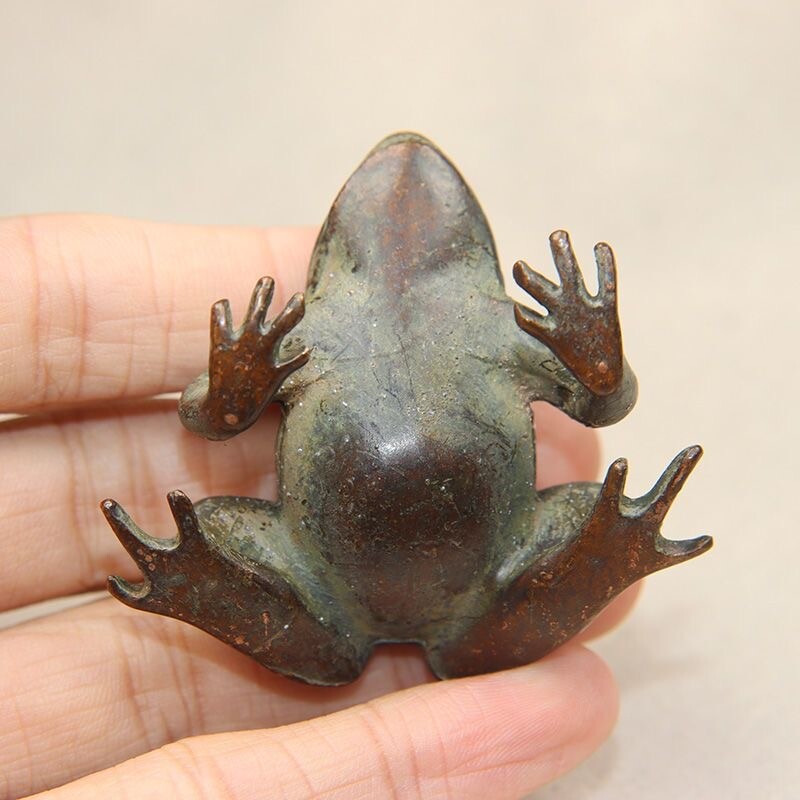 chinese copper statue figure frog tea pet incense burner holder home decoration