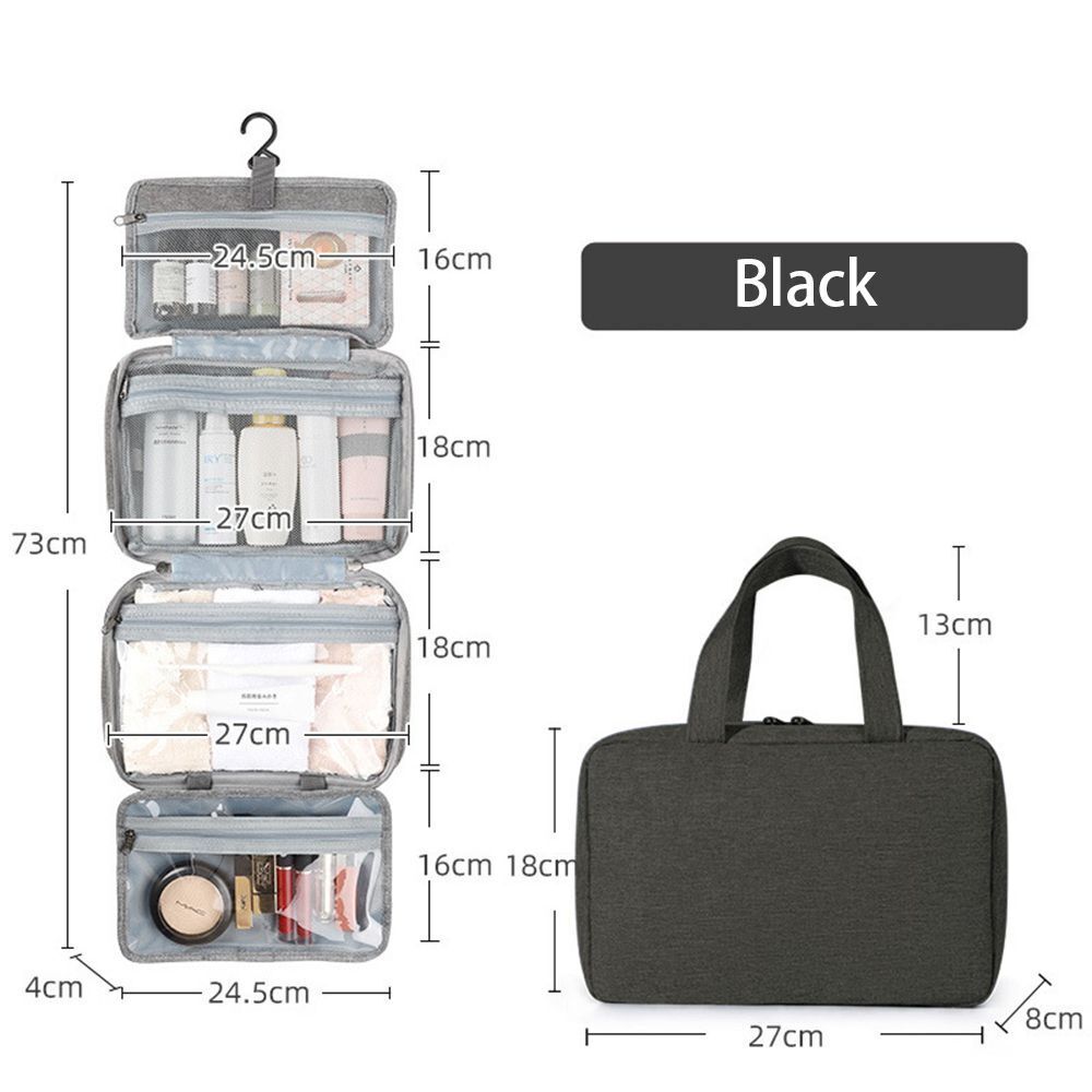 Cosmetics Storage Bag Travel Waterproof Folded Large Hanging Makeup Bags Nylon