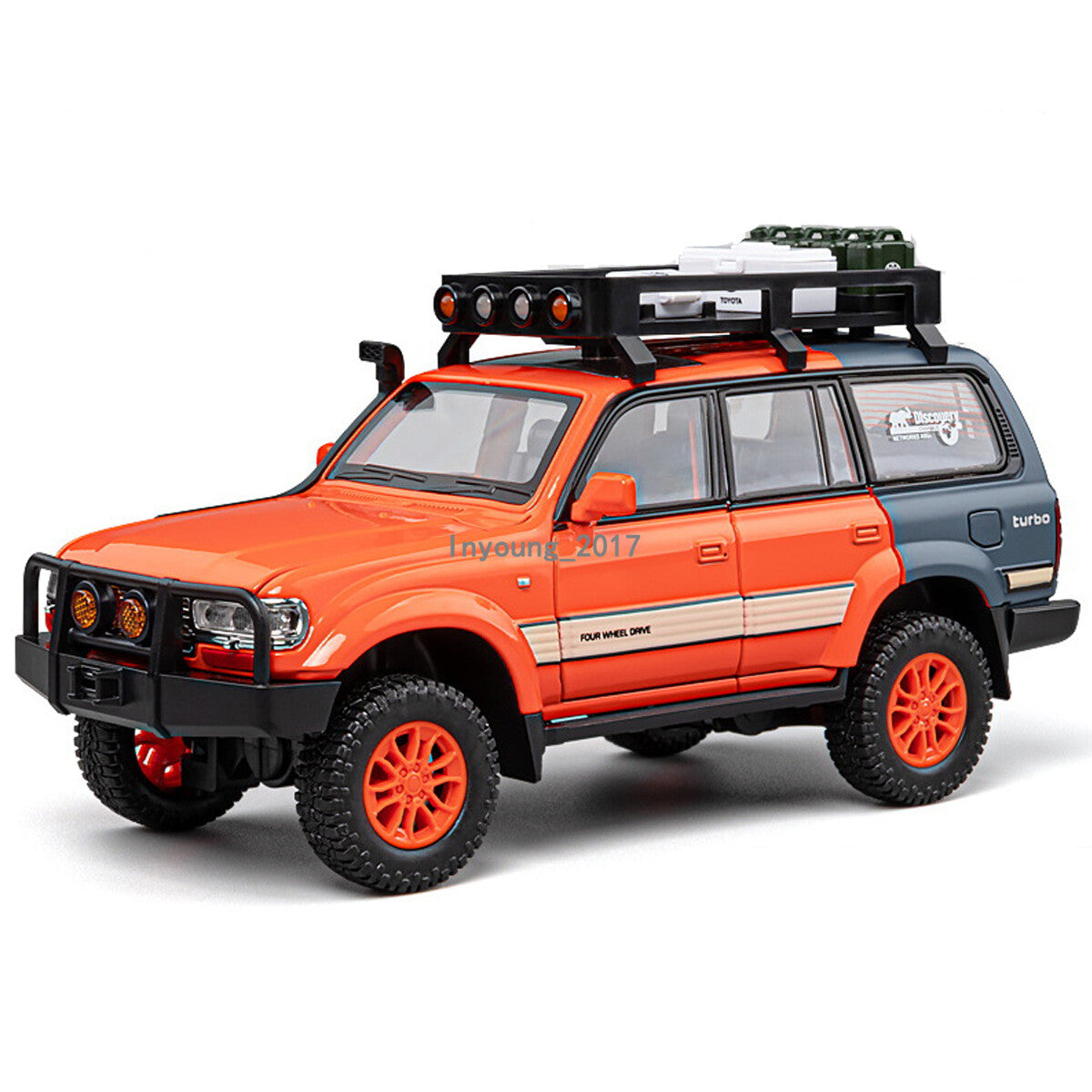 1/24 Land Cruiser LC80 Model Car Diecast Toy Cars Toys for Boys Kids Gift Orange