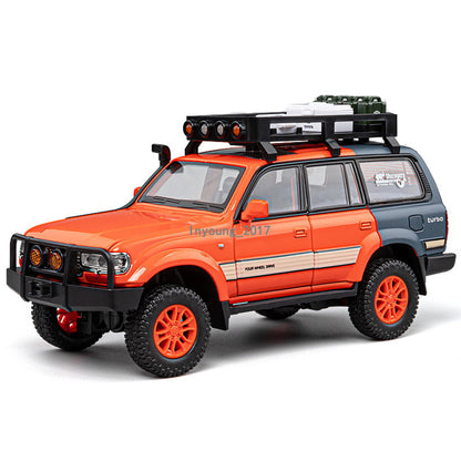 1/24 Land Cruiser LC80 Model Car Diecast Toy Cars Toys for Boys Kids Gift Orange