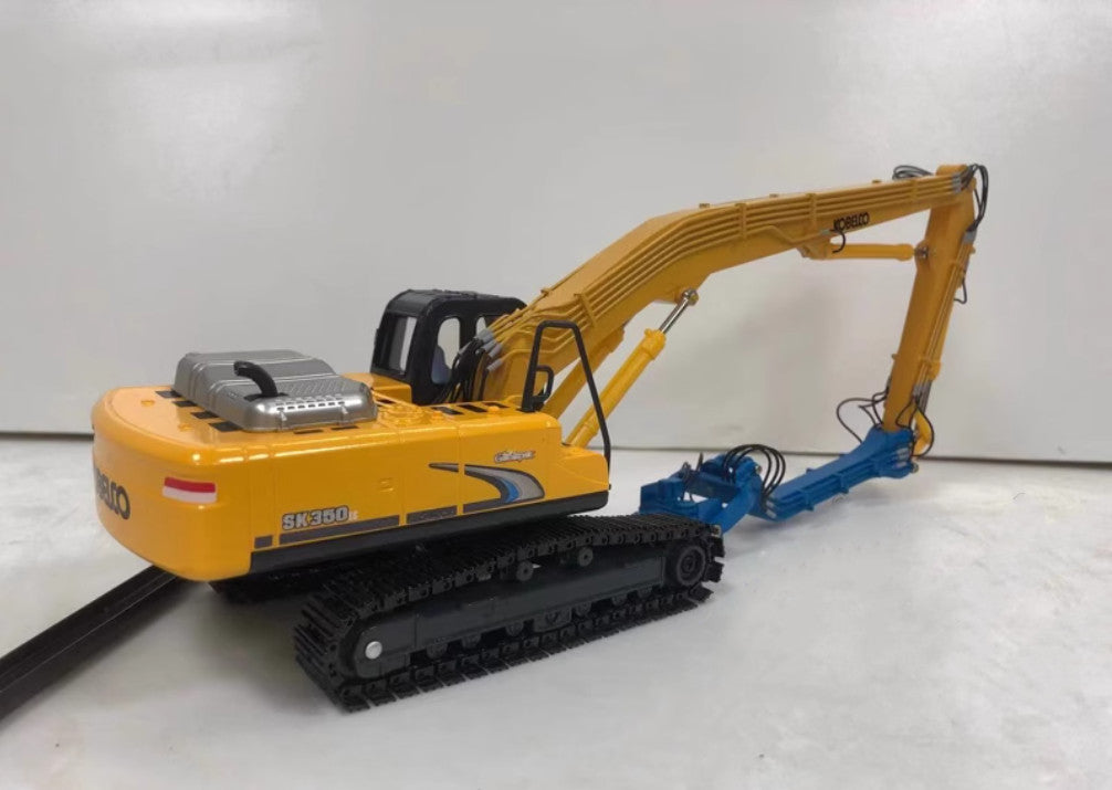 1:50 48CM KOBELCO SK350-8 Pile Driver Excavator Construct Machine Diecast Model