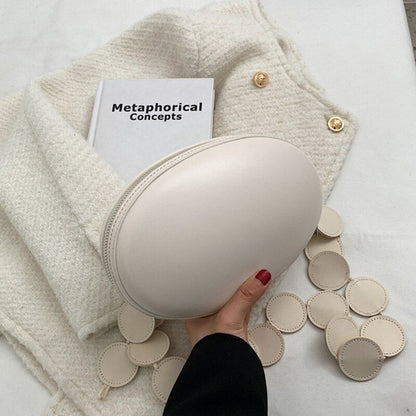 Crossbody Bag Purse Oval Small Shoulder Bags Handbag Synthetic Leather Crossbody