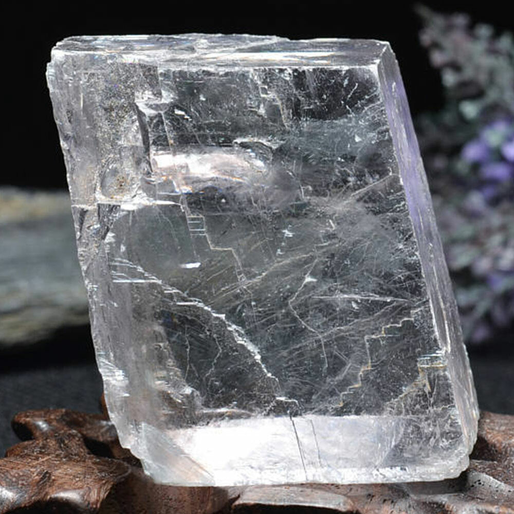 1pc Natural Iceland Spar Quartz Crystal Mineral Teaching Healing 30g+-