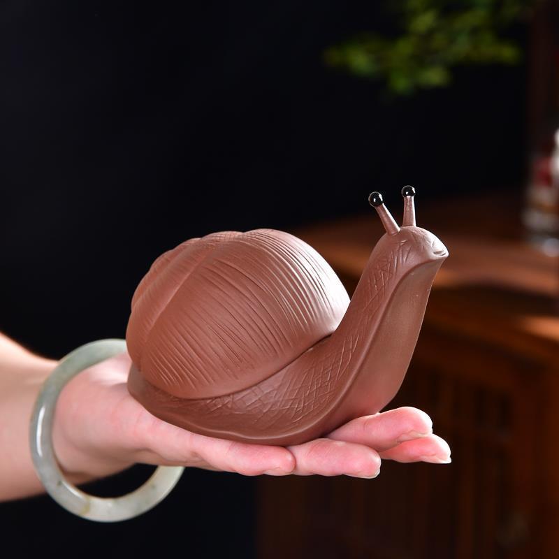 Purple Sand Ceramic Small Snail Tea Glass Tea Filter Pet Ornaments