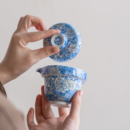 Jingdezhen Porcelain Tea Set With Portable Bag Ceramic Tea Pot Matching Tea Cups