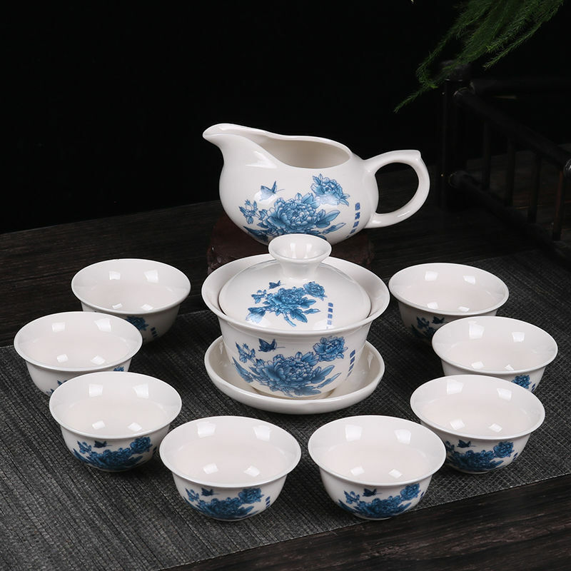 Chinese KungFu Tea Set Drinkware Ceramic Tea Pot Cup Tureen Gift Packing Pottery