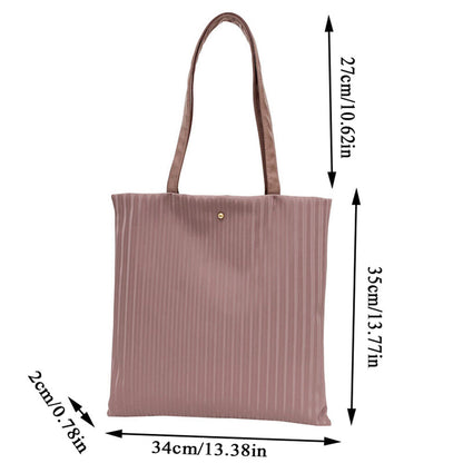 PU Leather Underarm Shoulder Bag Tote Bag Solid Color Striped Bucket Bag*