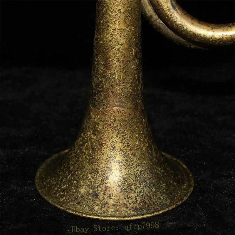 12.2" Old Chinese Pure Copper Hand-made Suona Trumpet Horn Bugle Collected