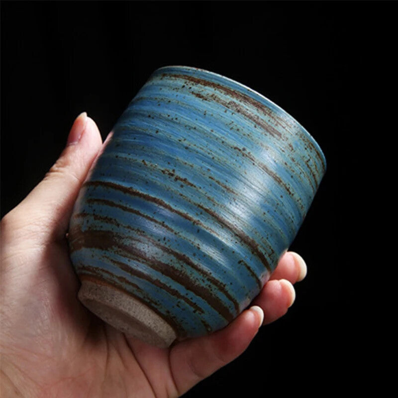 1pc 3.03" Retro Handmade Glaze Tea Cup Kung Fu Teacup Large-capacity Ceramic Cup