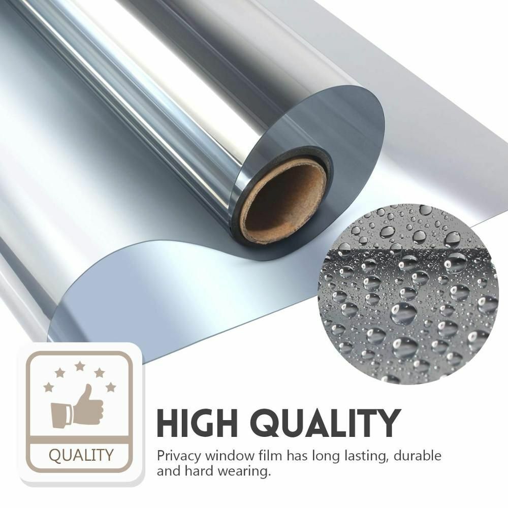 One Way Mirror Window Film Multi-Width Length 2/3/5 m Self-adhesive Glass Solar