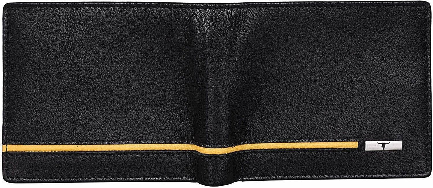 New Men's Black Colour Leather Bi-fold RFID Blocking Wallet Gift Item