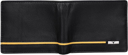 New Men's Black Colour Leather Bi-fold RFID Blocking Wallet Gift Item