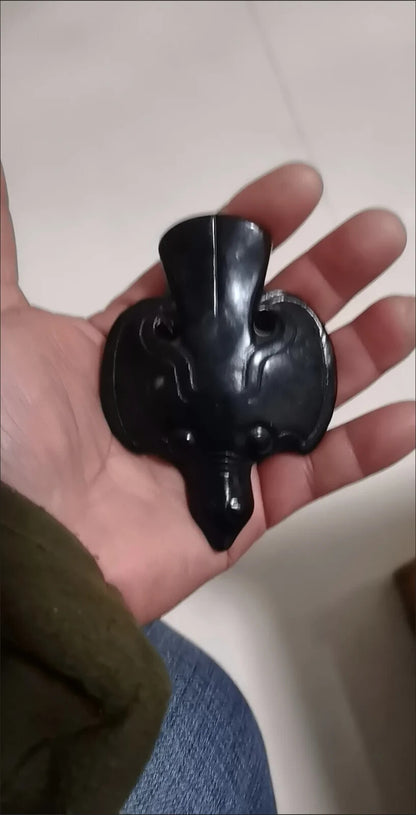 Old China Hongshan Culture Black Iron Meteorite Statue Pendant Collection