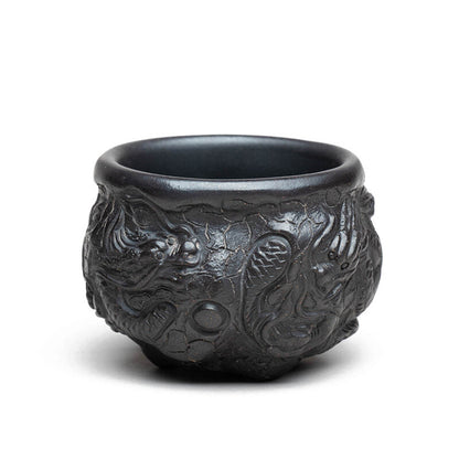 Handmade Tea Cup Dragon Carved Master Personal Cup 130ml Real Yixing Zisha Clay