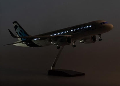 47CM AIRBUS A320neo Airplane Led Sound-controlled Light Resin Aircraft Model