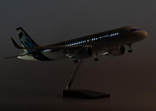 47CM AIRBUS A320neo Airplane Led Sound-controlled Light Resin Aircraft Model