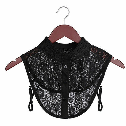Shirt Collar Women Cotton Lace Fake Blouse Vintage Lapel Clothes Accessories Top