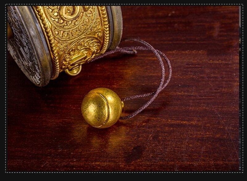 Buddhist Hand-Cranked 7.67in Prayer Wheel Buddha Prayer Double Bearing Wheels
