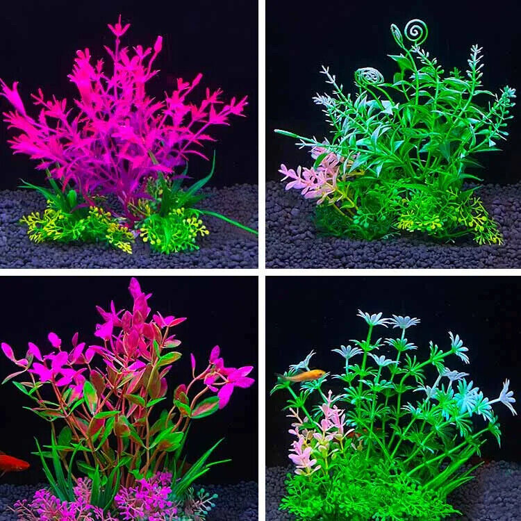 Aquarium Decor Plastic Aquatic Artificial Plants Fish Tank Water Ornament 8x14cm