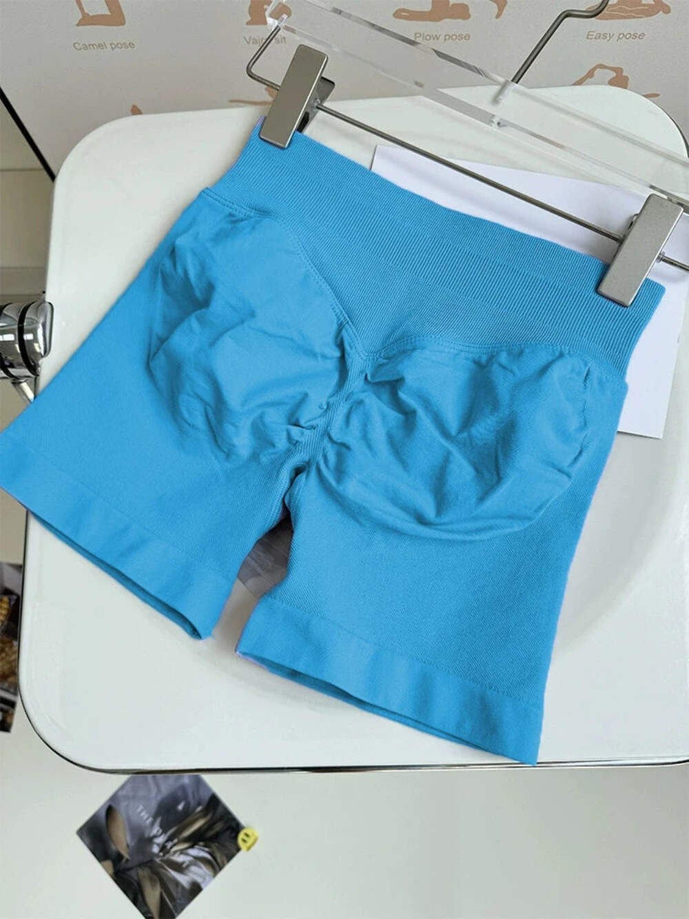 Seamless Ribbed Yoga Shorts Scrunch Lift