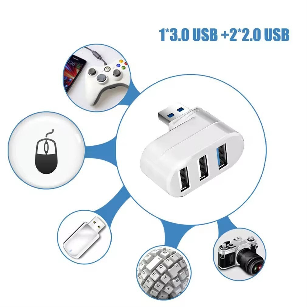 3 Port High Speed USB 3.0 Multi HUB Splitter Expansion Desktop PC Laptop Adapter