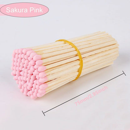 Matches 80Pcs Wood Various Size Colorful Match-Head Safety Lighting Candles Tool