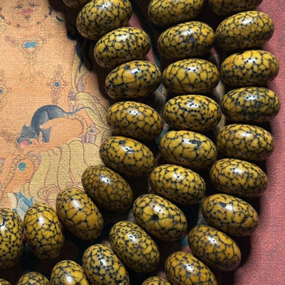Tibetan Old Star Moon Mala 12mm 108 Prayer Beads Large Size
