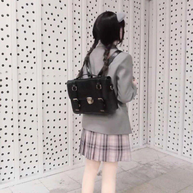 Shoulder School Bag Leather Large Briefcase Tote Handbag Backpack 31*23*7 CM 1PC
