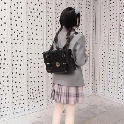 Shoulder School Bag Leather Large Briefcase Tote Handbag Backpack 31*23*7 CM 1PC