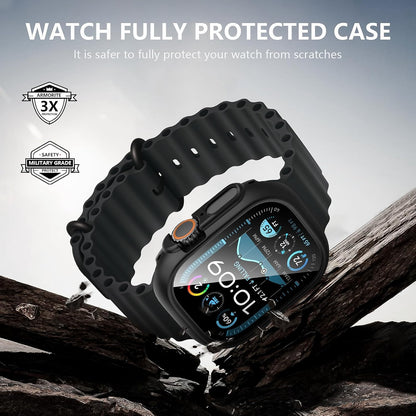 2+2-Pack for Apple Watch Ultra 3/2/1 49Mm Case +Tempered Glass Screen Protector