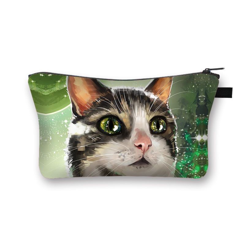 Cute Cat Print Cosmetic Case Makeup Bags Cosmetic Bags Travel Storage Organizers