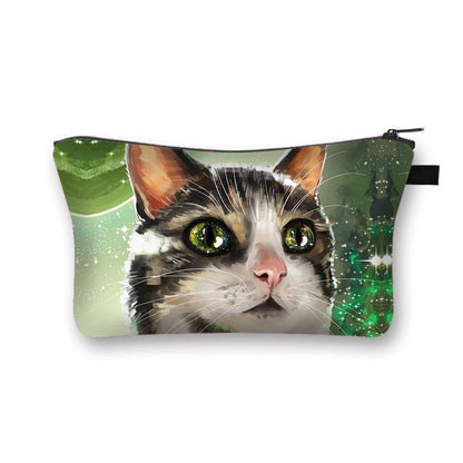 Cute Cat Print Cosmetic Case Makeup Bags Cosmetic Bags Travel Storage Organizers
