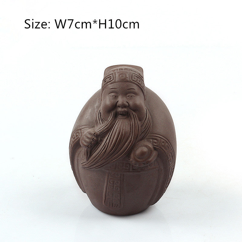 China Novelty Tea Play Statue Pee Doll Smile Buddha Monk Wealth Bring Tea Pet