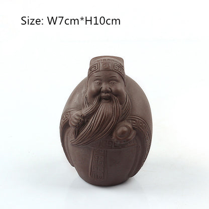China Novelty Tea Play Statue Pee Doll Smile Buddha Monk Wealth Bring Tea Pet