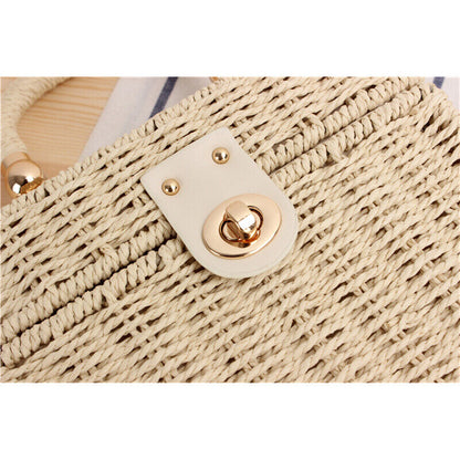 New Womens Summer Messenger Leisure Square Straw Beach Crossbody Bag